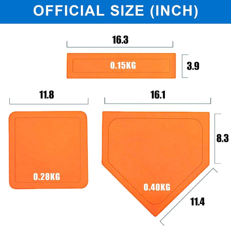 PRAOUTSAD Baseball & Softball 5 Piece Base Set + 5 Piece Plastic Training Balls - Improve Power and Agility - Baseballs Accessories Fun for All Ages - Image 2